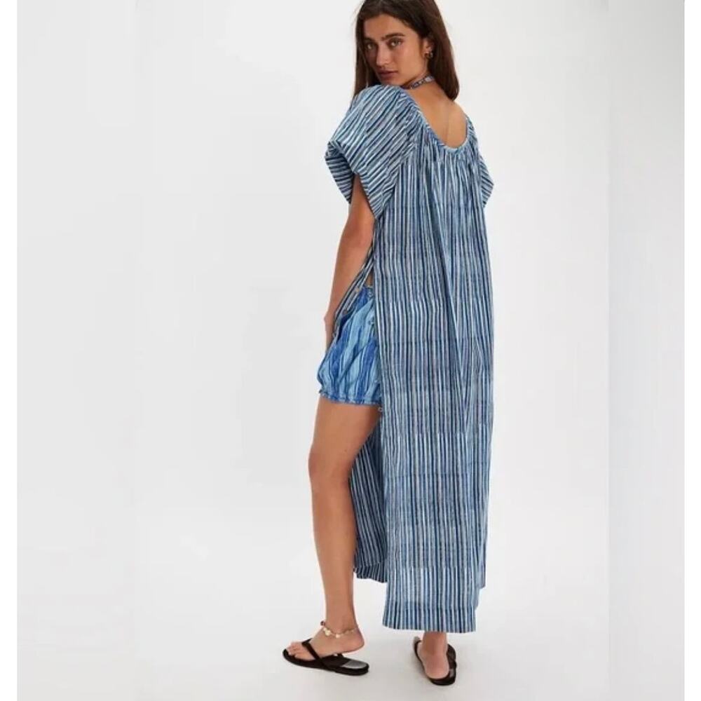 Free People free-est NWOT Waymar Co-Ord Ocean Combo Blue Relaxed Tunic Set XS - Picture 3 of 12